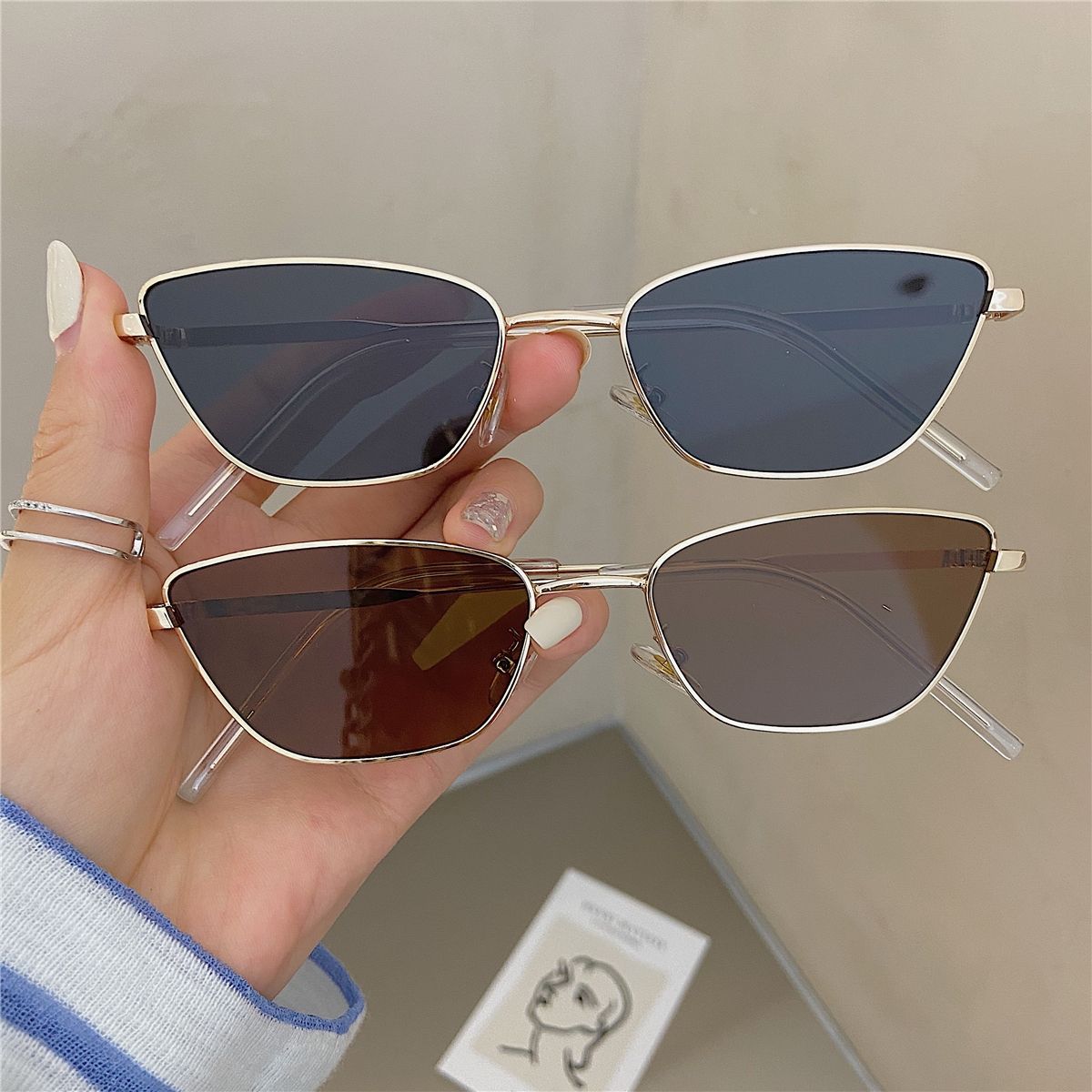 ファッショナブルな菱形メタルサングラス（女性用）、ストリート - Women'S Fashion Eyewear のレビューと価格
