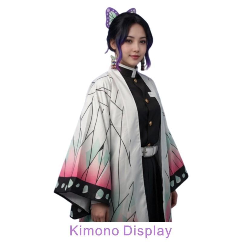 夏日本のアニメ胡蝶しのぶコスプレ衣装女性のための蝶プリントビ - Women'S Fashion Kimono のレビューと価格