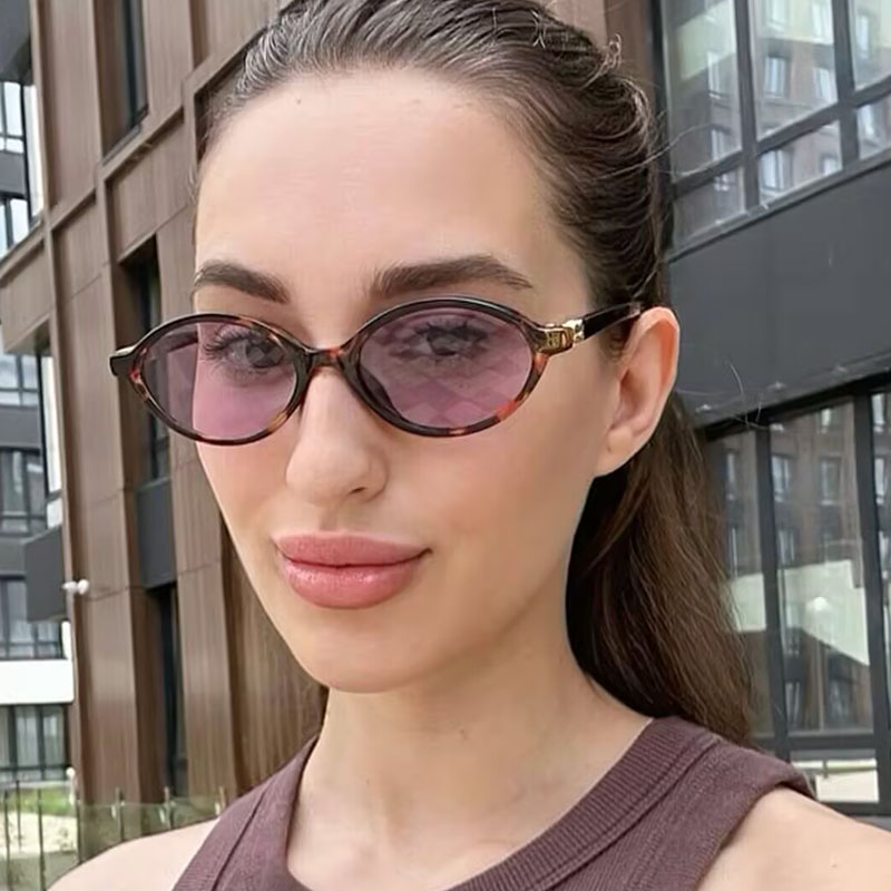 ファッションオーバルシンプルなサングラス女性レトロ小さなフレ - Women'S Fashion Eyewear のレビューと価格