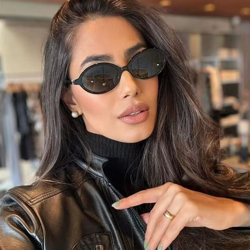 ファッションオーバルシンプルなサングラス女性レトロ小さなフレ - Women'S Fashion Eyewear のレビューと価格