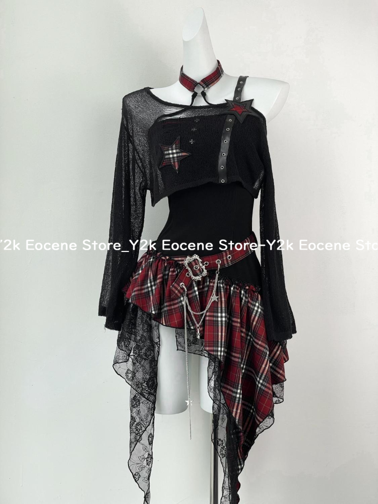 2000 年代 Y2K スパイシーガールデザイン不規則なセッ - Ruched Dress Mini のレビューと価格