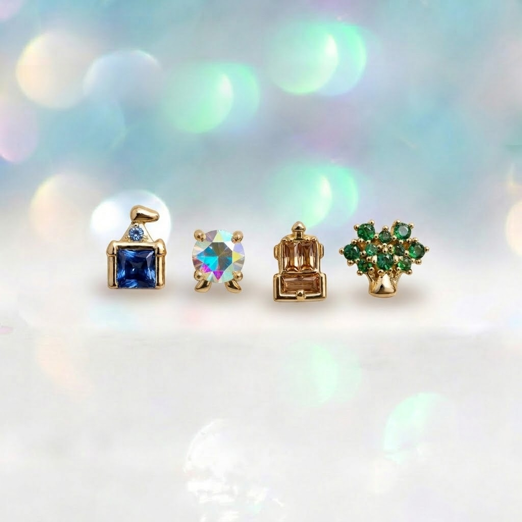 新しい絶妙なかわいい遊園地スタッドピアス女性ガールズファッシ - Women'S Fashion Gifts のレビューと価格