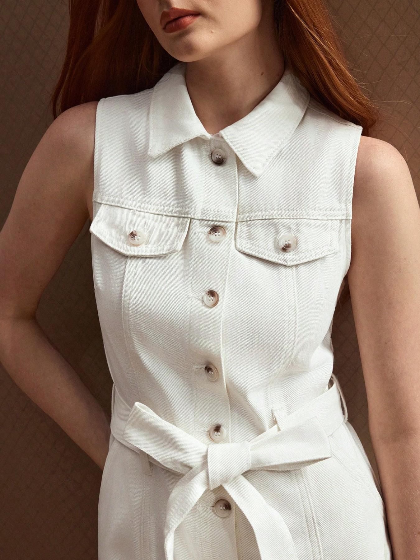 サマードレス！ ノースリーブウエストシンチデニムワンピース、 - Ruched Dress Mini のレビューと価格