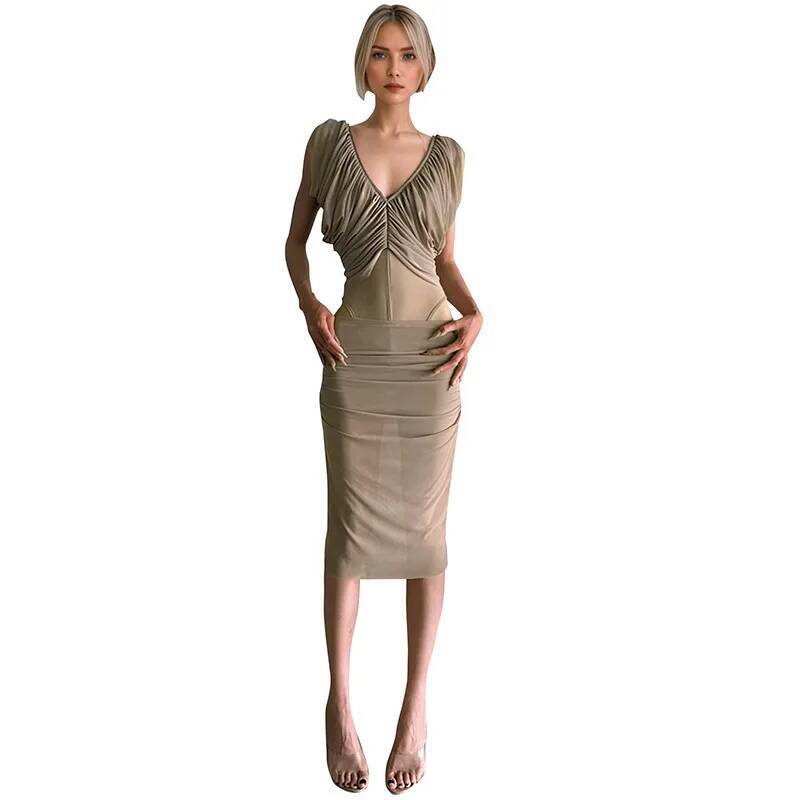 フレンチシフォンドレス レディース 夏 スリムフィット ウエ - Ruched Dress Mini のレビューと価格