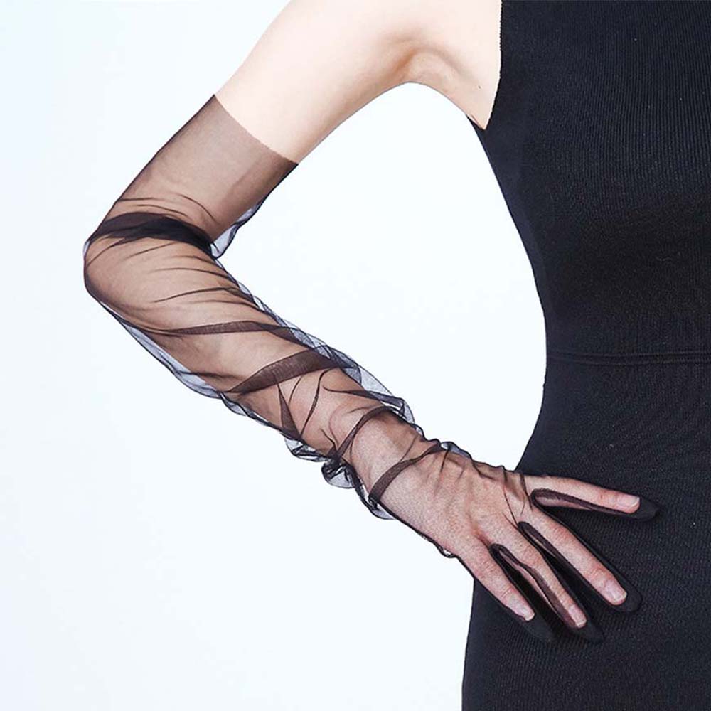 超薄型シルバーチュールグローブ,1ペア,肘の長さ,写真撮影ア - Women Fashion Photoshoot のレビューと価格