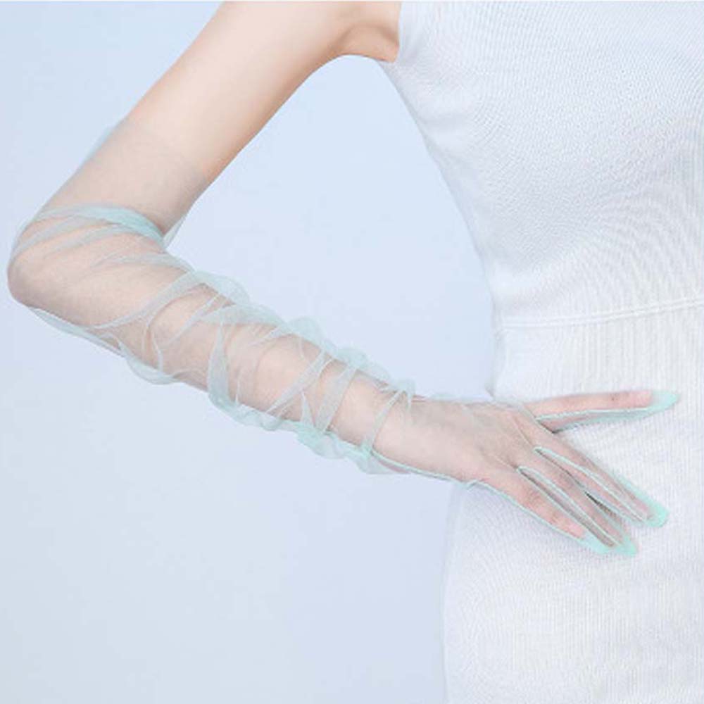 超薄型シルバーチュールグローブ,1ペア,肘の長さ,写真撮影ア - Women Fashion Photoshoot のレビューと価格