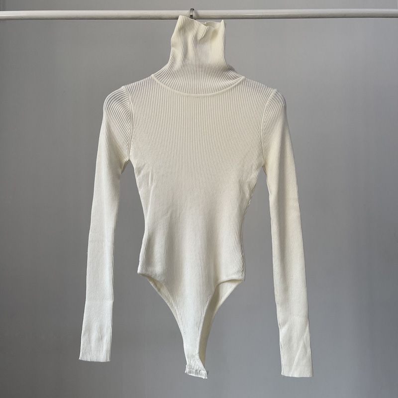 ボディスーツ女性長袖エレガントなファッションタートルネック固 - Turtleneck Bodysuit のレビューと価格