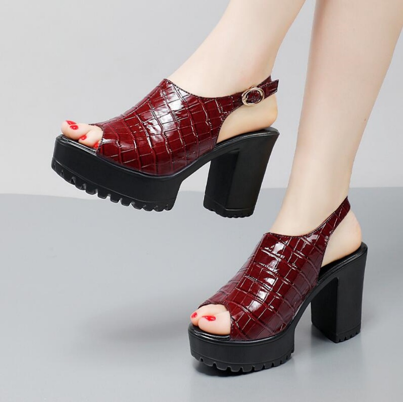 女性小さいサイズ 32-43 エレガントなブロックハイヒール - Women Fashion Model のレビューと価格