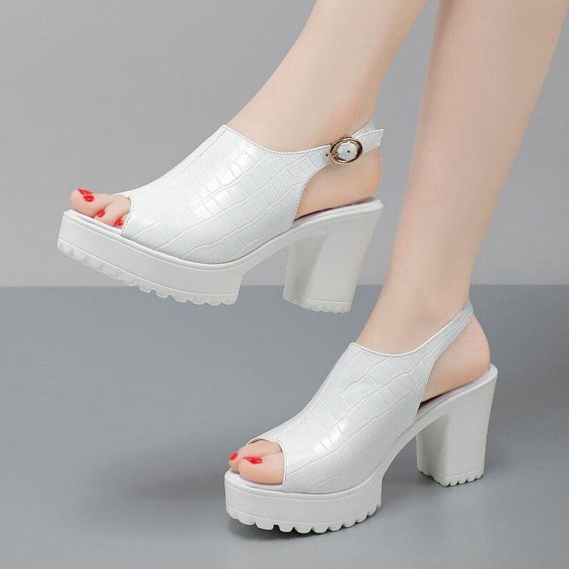 女性小さいサイズ 32-43 エレガントなブロックハイヒール - Women Fashion Model のレビューと価格