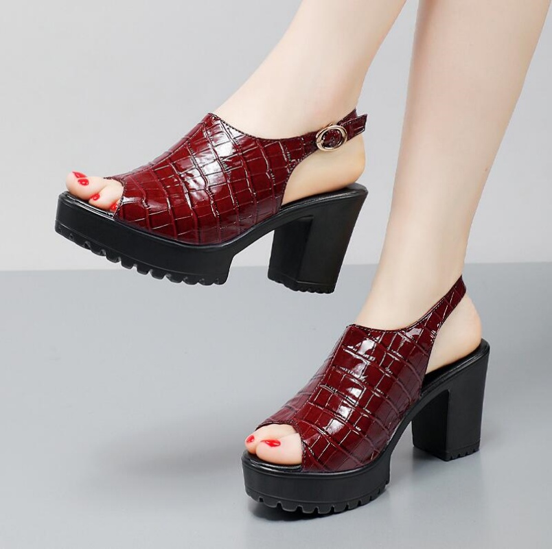 女性小さいサイズ 32-43 エレガントなブロックハイヒール - Women Fashion Model のレビューと価格