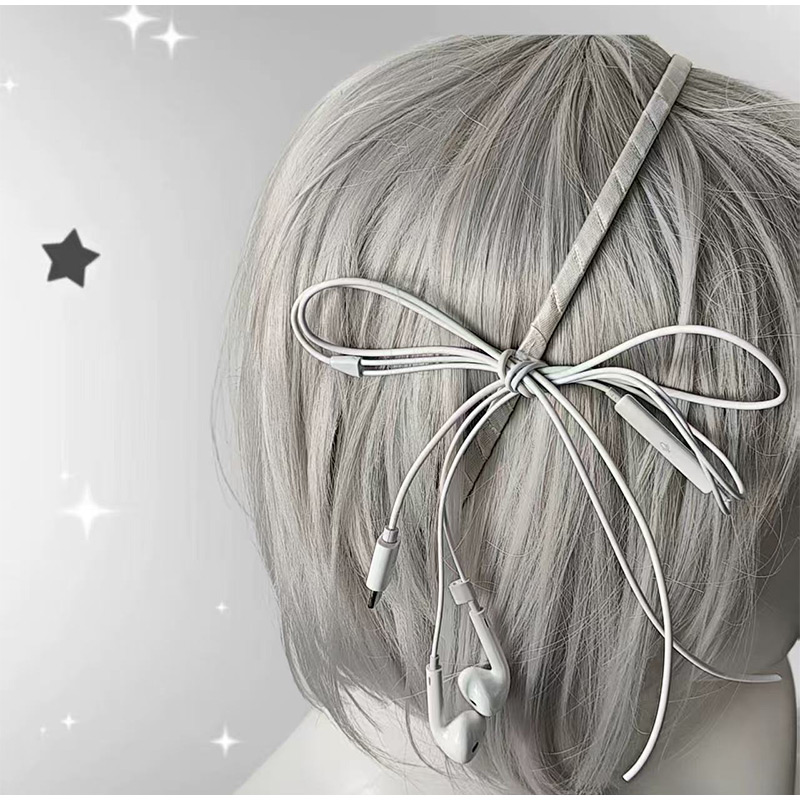 ヘッドホンワイヤーボウヘアクリップ 韓国 Y3K ライトアビ - Women'S Y3K Fashion のレビューと価格