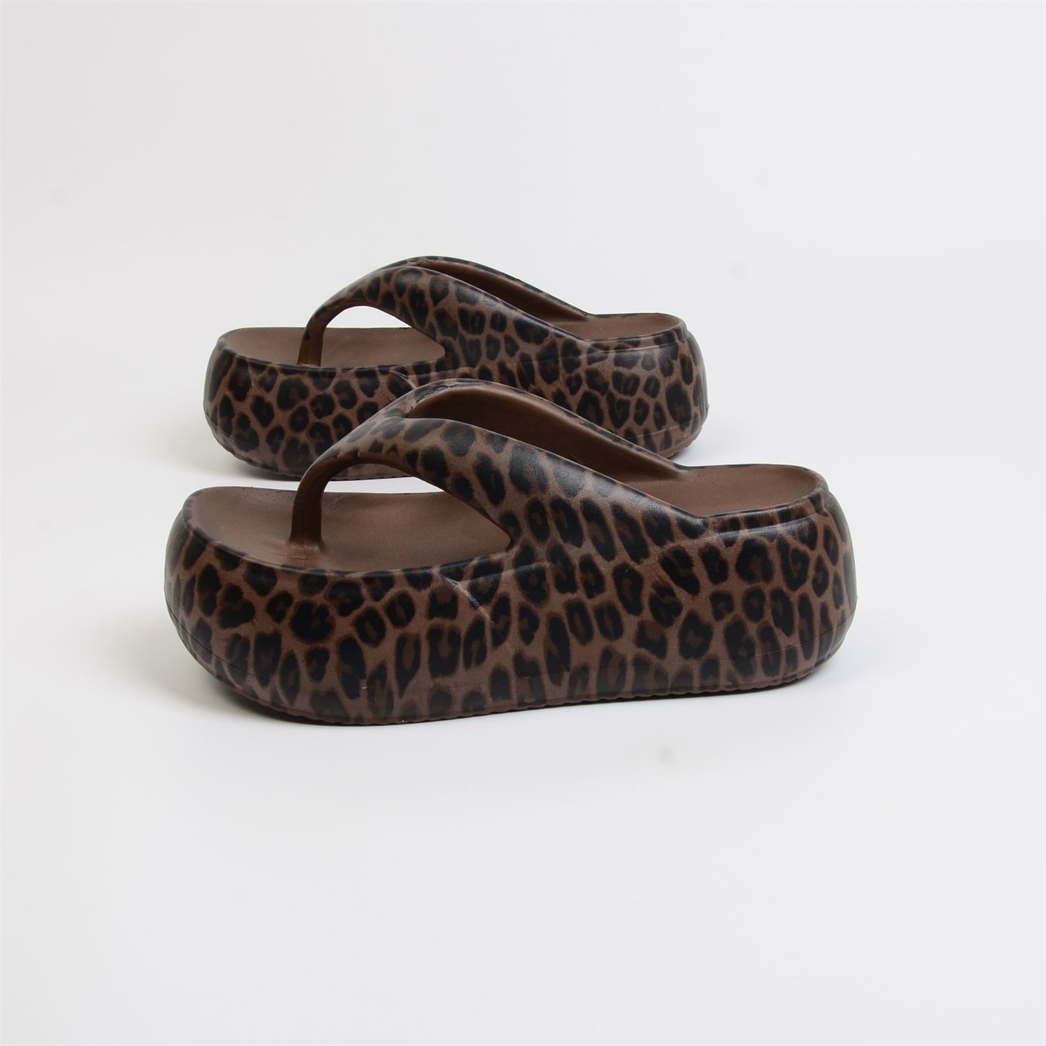 レトロストリートヒョウ柄フリップフロップ女性厚底EVA軽量身 - Women Fashion Images のレビューと価格