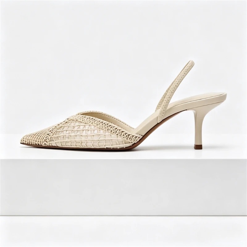 メッシュ織りヒールサンダル レディース セクシー ポインテッ - Women'S Fashion Brand Shoes のレビューと価格