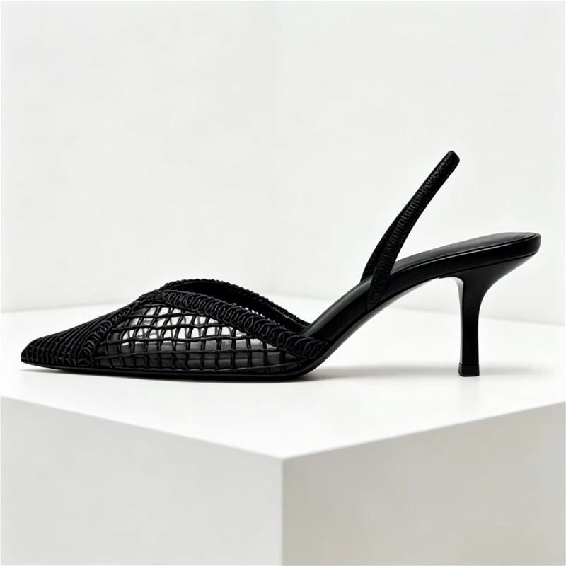 メッシュ織りヒールサンダル レディース セクシー ポインテッ - Women'S Fashion Brand Shoes のレビューと価格