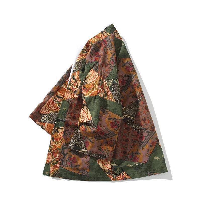 エスニックスタイルプリント浴衣男性女性ファッションコットンリ - Women'S Fashion Kimono のレビューと価格