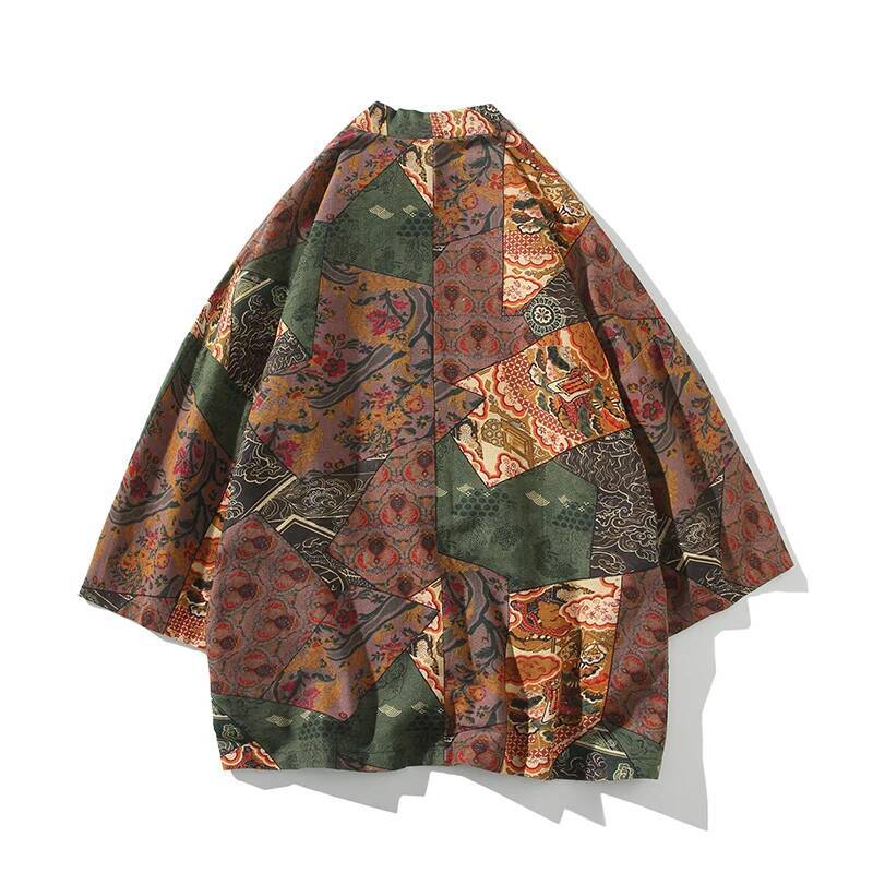 エスニックスタイルプリント浴衣男性女性ファッションコットンリ - Women'S Fashion Kimono のレビューと価格