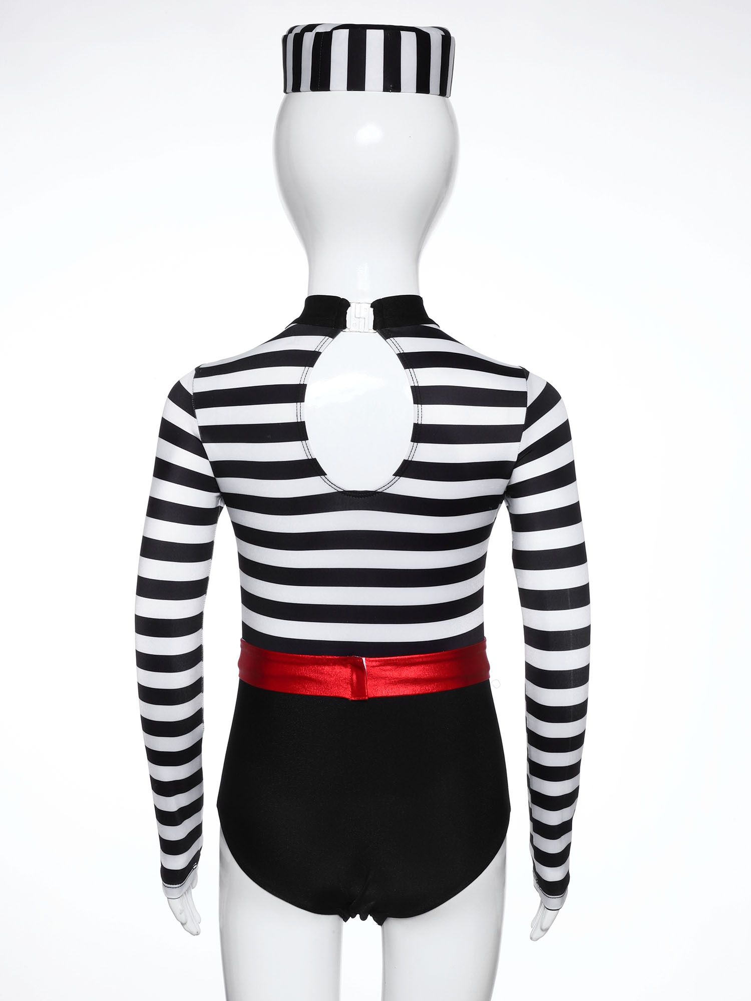 十代の女の子ハロウィン囚人コスプレボディスーツ長袖ストライプ - Turtleneck Bodysuit のレビューと価格